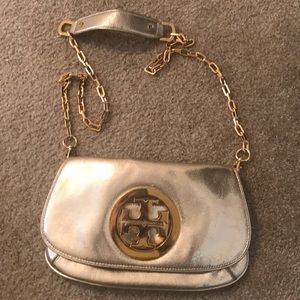 Tory Burch silvery cross body purse